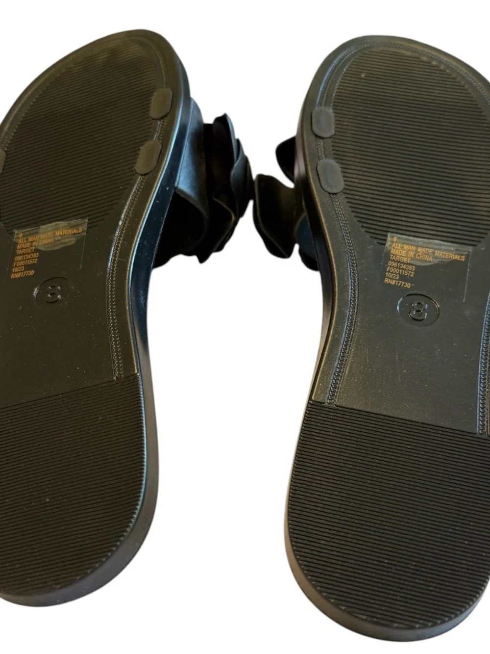 Shade & Shore Black Floral Jelly Slide Sandals Women’s Size 8 New